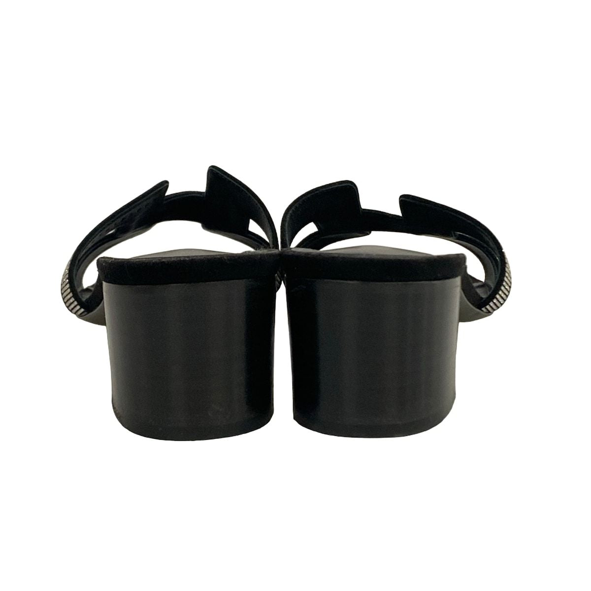 Hermes Mules 39 Oasis Black Silver — view 6