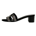 Hermes Mules 39 Oasis Black Silver