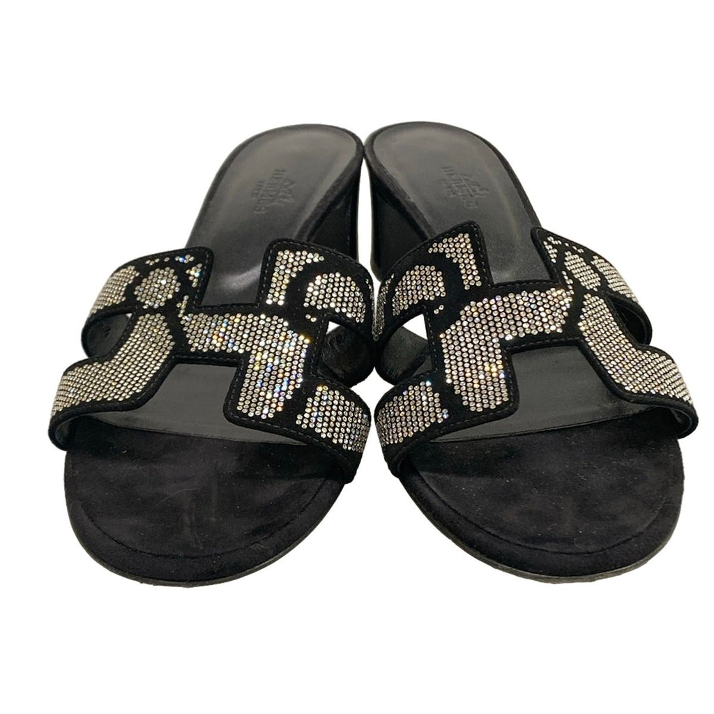 Hermes Mules 39 Oasis Black Silver — view 5
