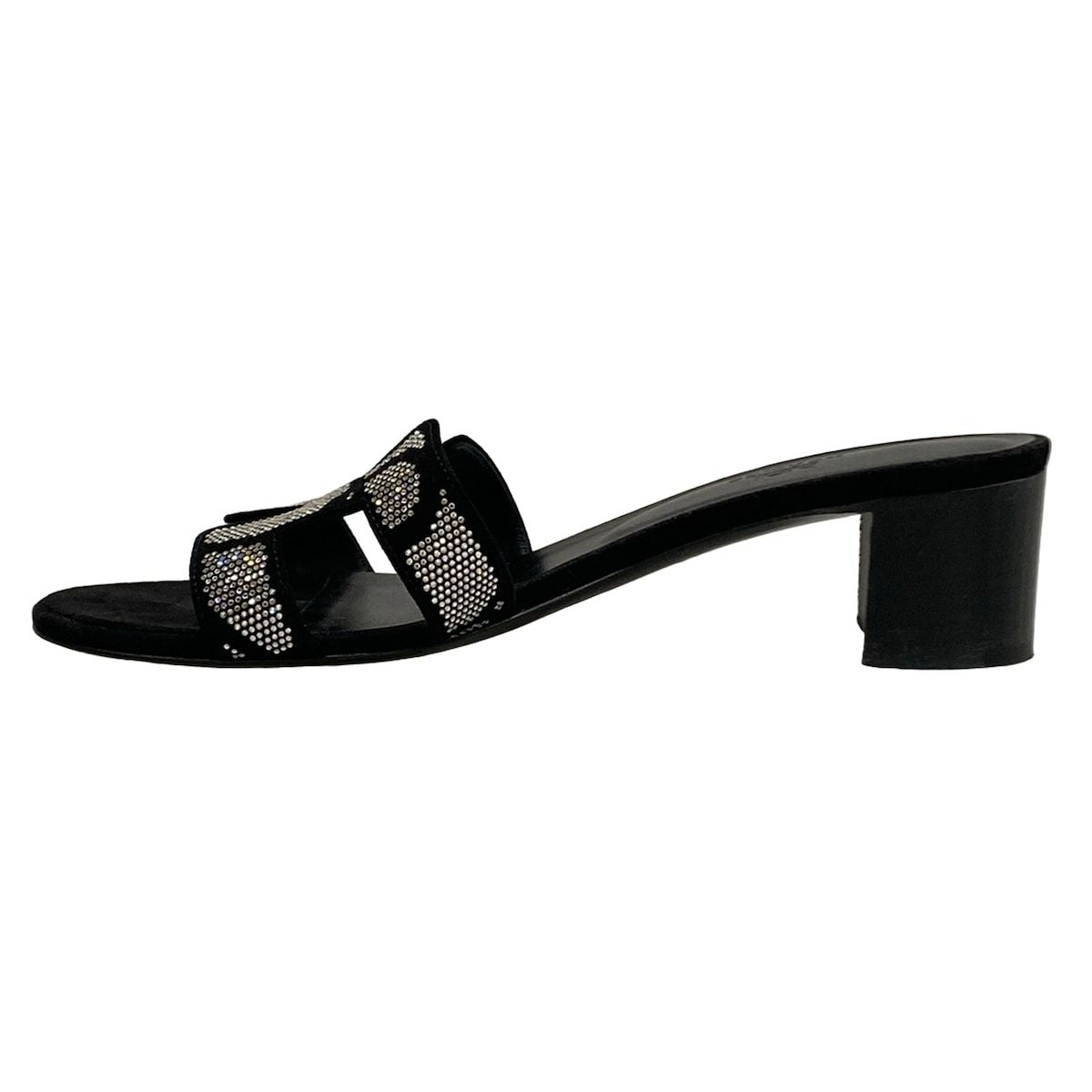 Hermes Mules 39 Oasis Black Silver — view 3