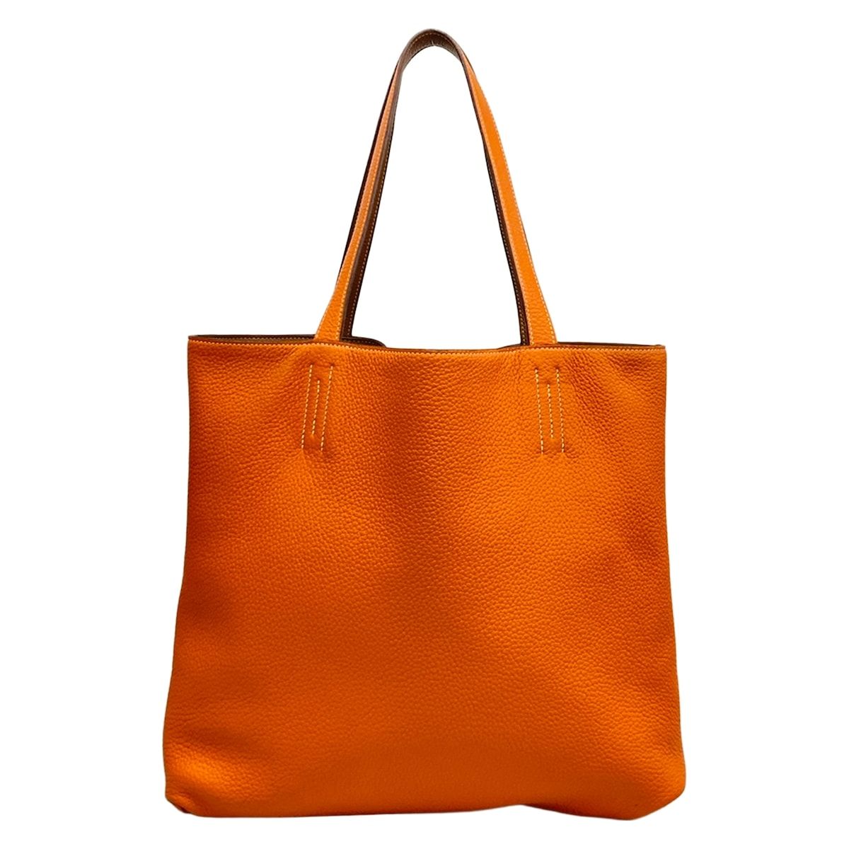 Hermes Tote Double Sens 45 Orange Gold Reversible — view 3