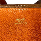 Hermes Tote Double Sens 45 Orange Gold Reversible — view 8