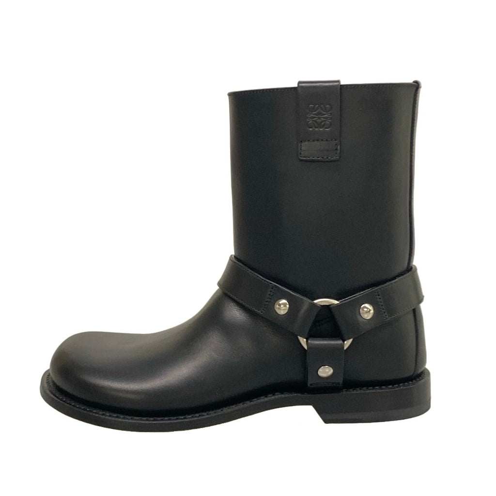 Loewe Short Boots 37 Black Engineer Outsole Partially Reupholstered Leather