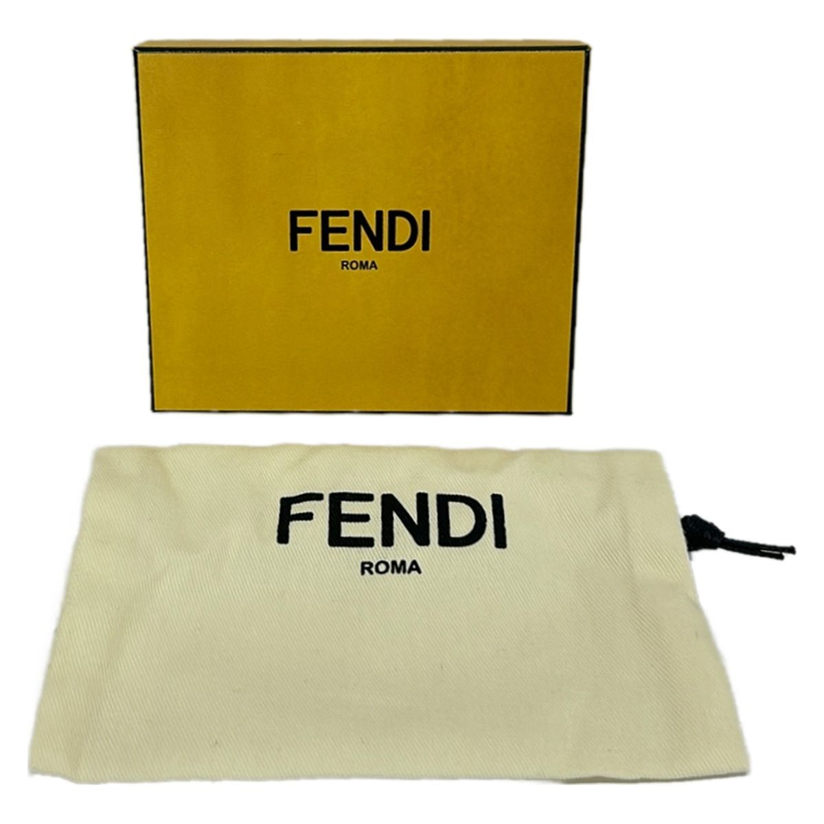 Fendi Card Case Zucca Pattern Pink Beige Embossed Coin Leather — view 6