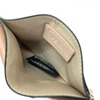 Fendi Card Case Zucca Pattern Pink Beige Embossed Coin Leather — view 3