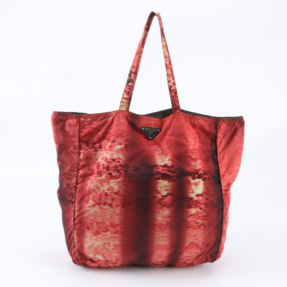 Prada Tessuto Nylon Gradient Triangle Logo Tote Shoulder