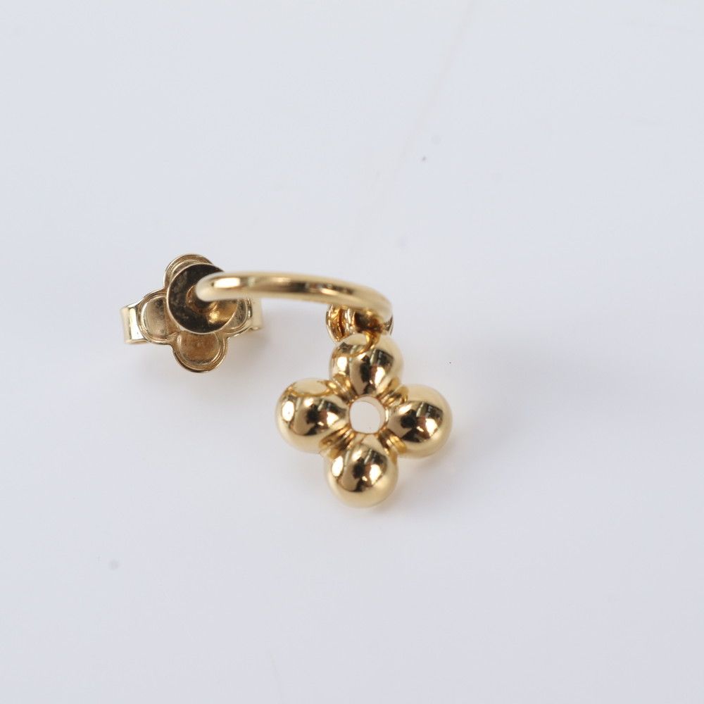 Louis Vuitton Earrings Blue Gold Monogram Flower LV Circle — view 4