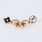 Louis Vuitton Earrings Blue Gold Monogram Flower LV Circle — view 2
