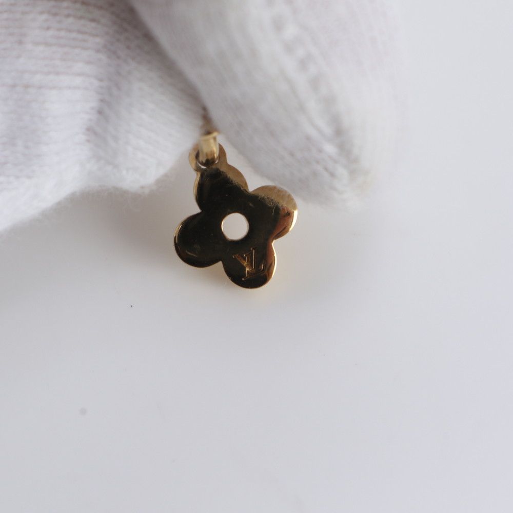 Louis Vuitton Earrings Blue Gold Monogram Flower LV Circle — view 5