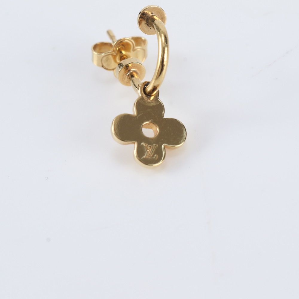 Louis Vuitton Earrings Blue Monogram Flower LV Circle — view 4