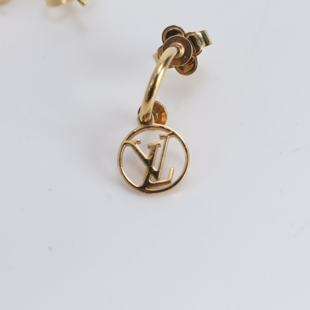 Louis Vuitton Earrings Blue Monogram Flower LV Circle — view 3
