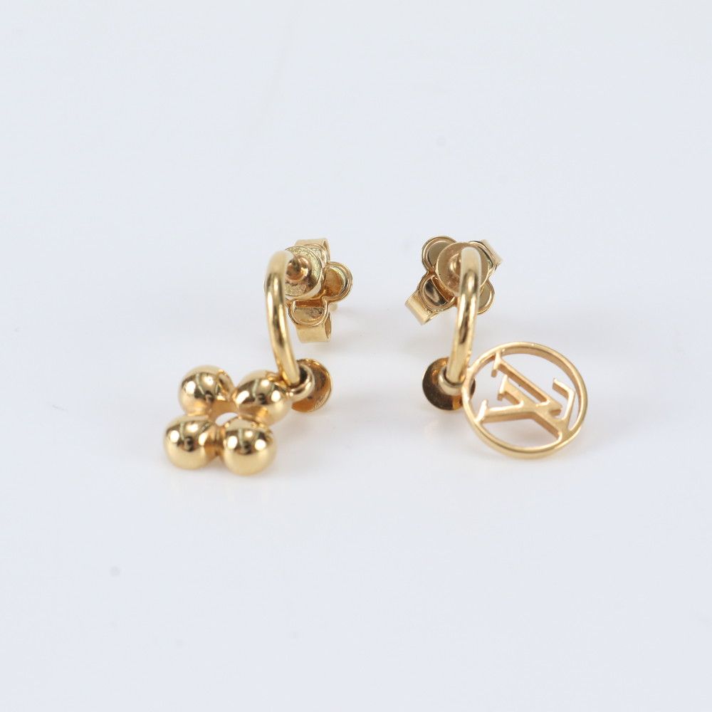 Louis Vuitton Earrings Blue Monogram Flower LV Circle