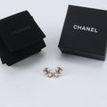 Chanel CC Logo Faux Pearl Seashell Earrings