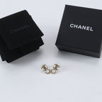 Chanel CC Logo Faux Pearl Seashell Earrings