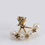 Louis Vuitton Mini Gram Pearl Earrings Gold — view 3