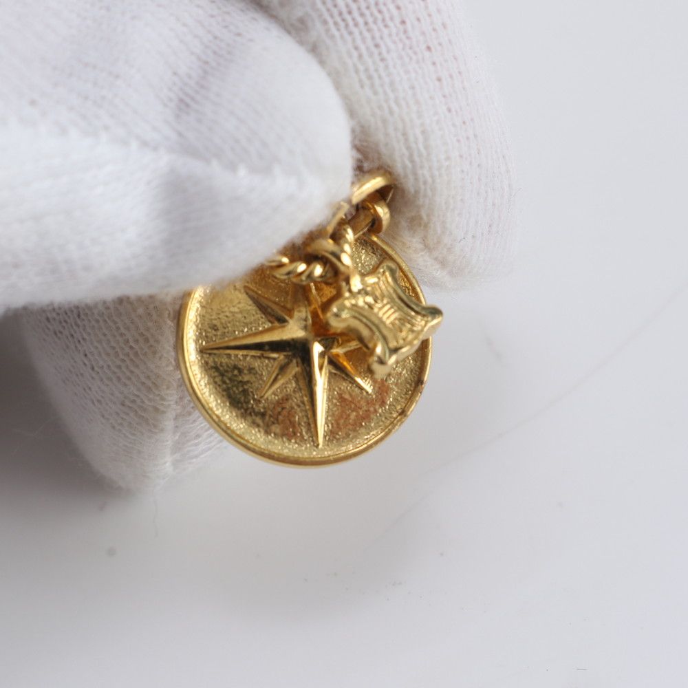 Celine Triomphe Swing Earrings Gold — view 5