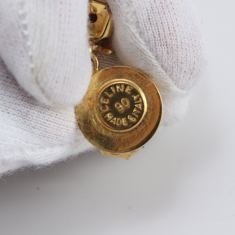 Celine Triomphe Swing Earrings Gold — view 6
