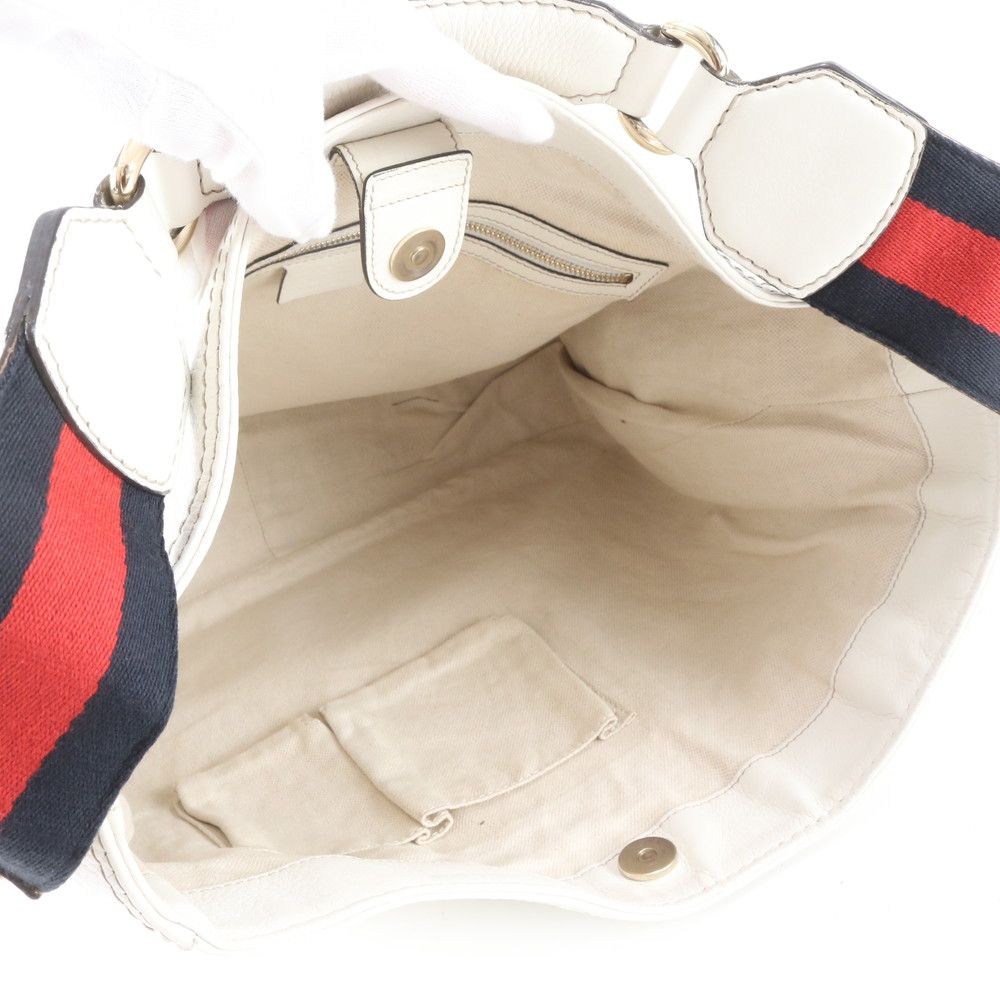 Gucci Heritage Web Leather Shoulder Bag Hand — view 7