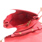 Prada Quilted Chain Shoulder Bag Crossbody Red — view 7