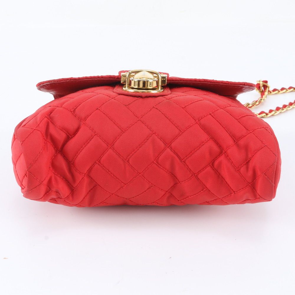 Prada Quilted Chain Shoulder Bag Crossbody Red — view 5
