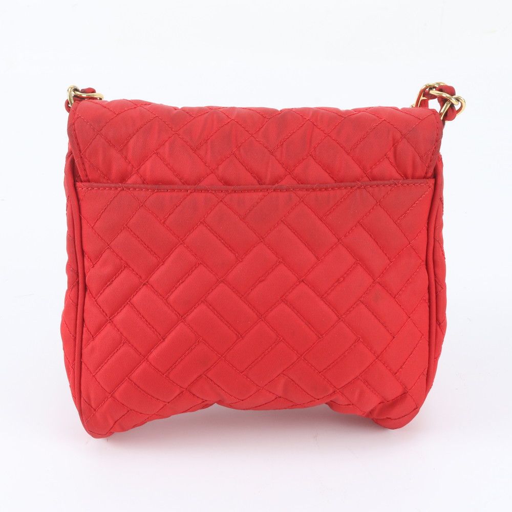 Prada Quilted Chain Shoulder Bag Crossbody Red — view 3