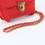 Prada Quilted Chain Shoulder Bag Crossbody Red — view 2