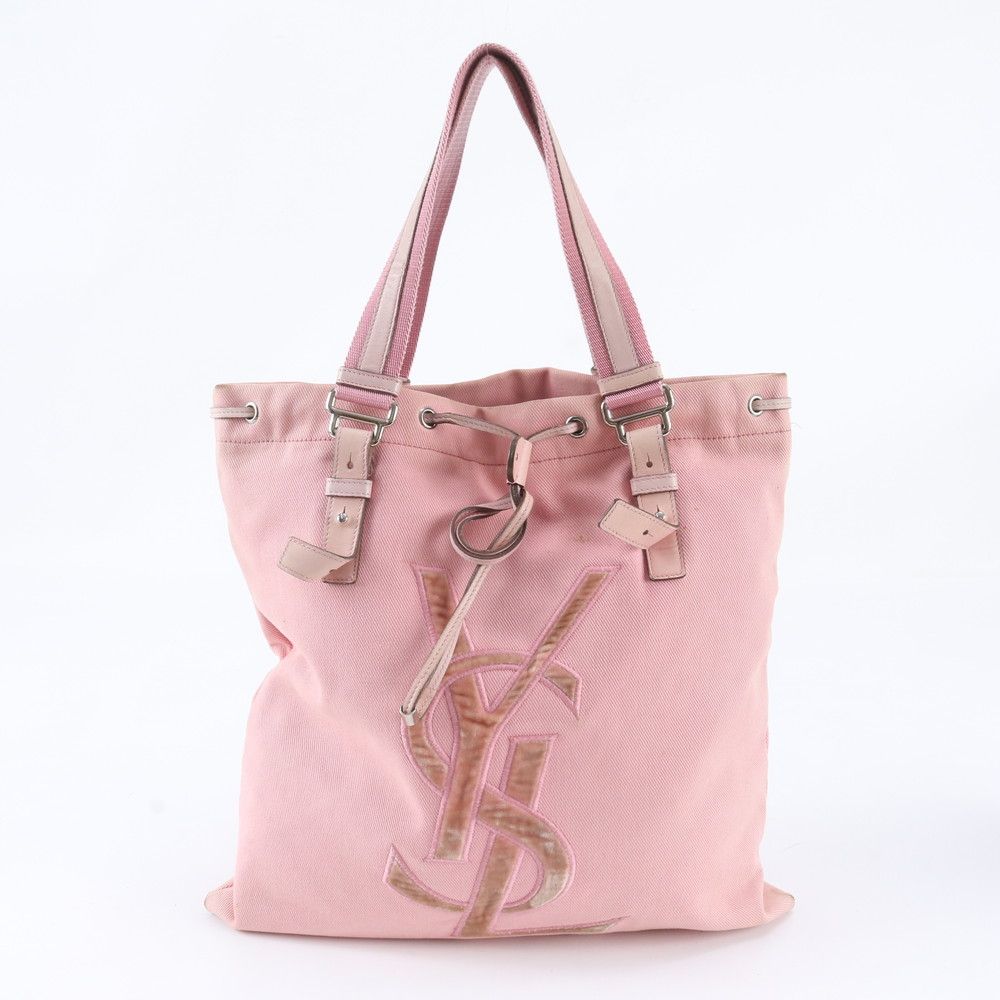 Saint Laurent Rive Gauche YSL Kahala Tote Shoulder Pink Leather