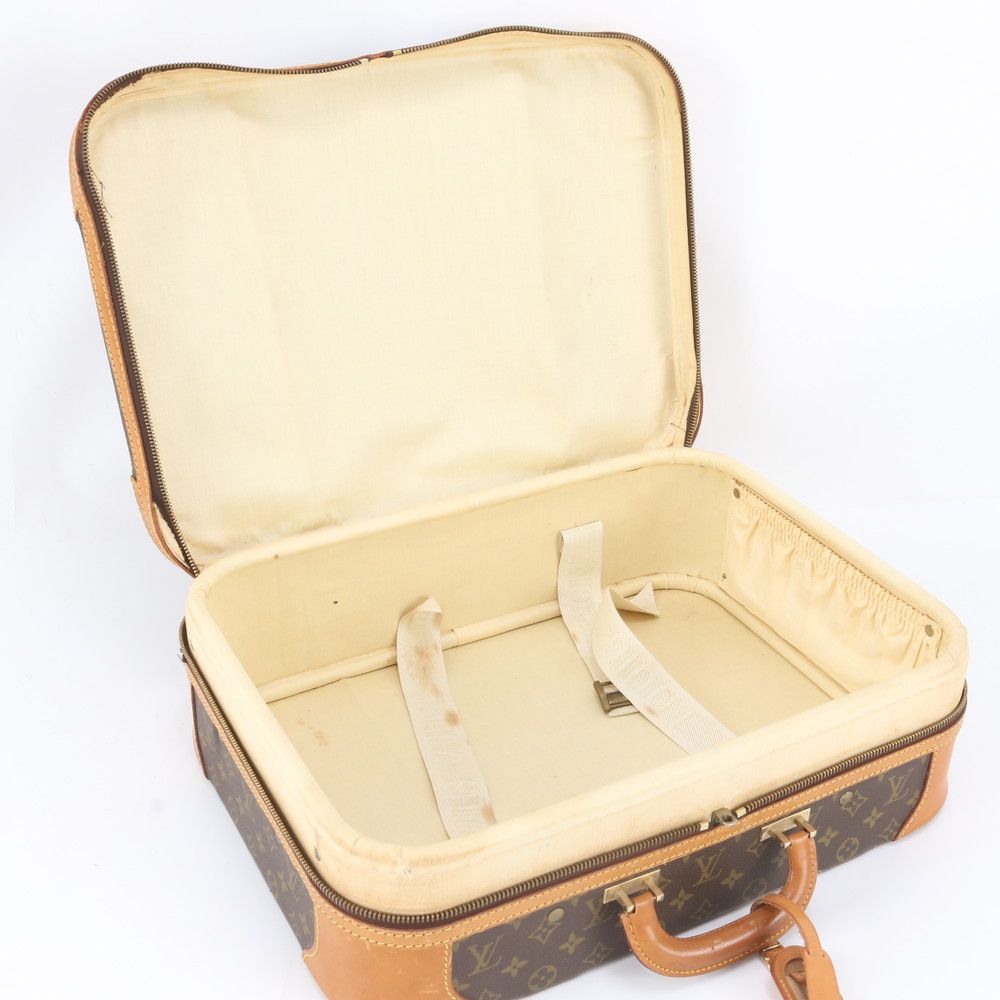 Louis Vuitton Monogram Stratos 50 Leather Trunk Hard Case Boston Bag — view 7