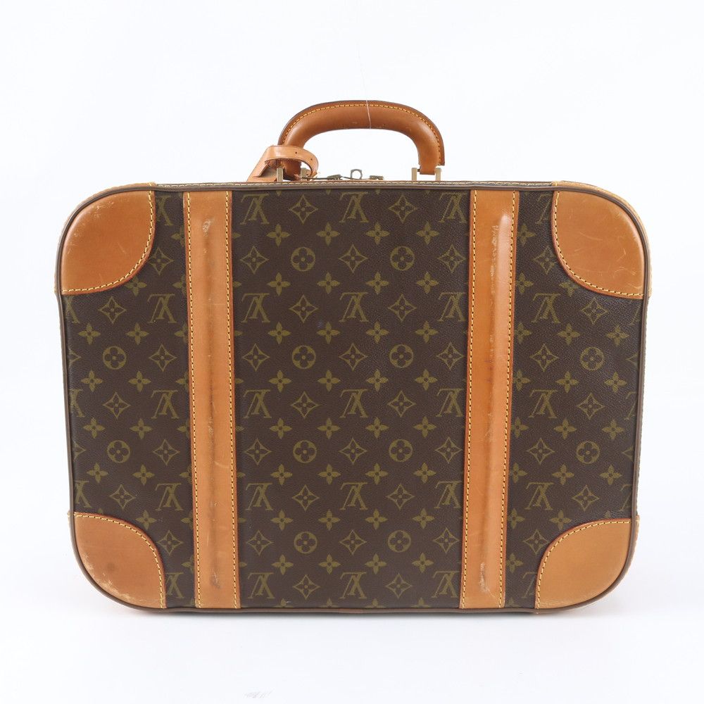 Louis Vuitton Monogram Stratos 50 Leather Trunk Hard Case Boston Bag — view 3
