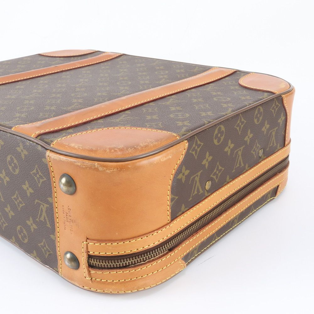 Louis Vuitton Monogram Stratos 50 Leather Trunk Hard Case Boston Bag — view 4