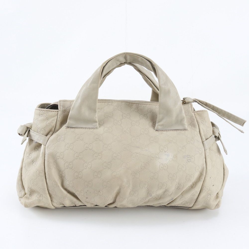 Gucci Guccissima Hysteria Logo Plate Leather Handbag Tote — view 3
