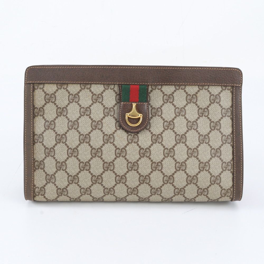 Gucci GG Supreme Leather Clutch Pouch Business