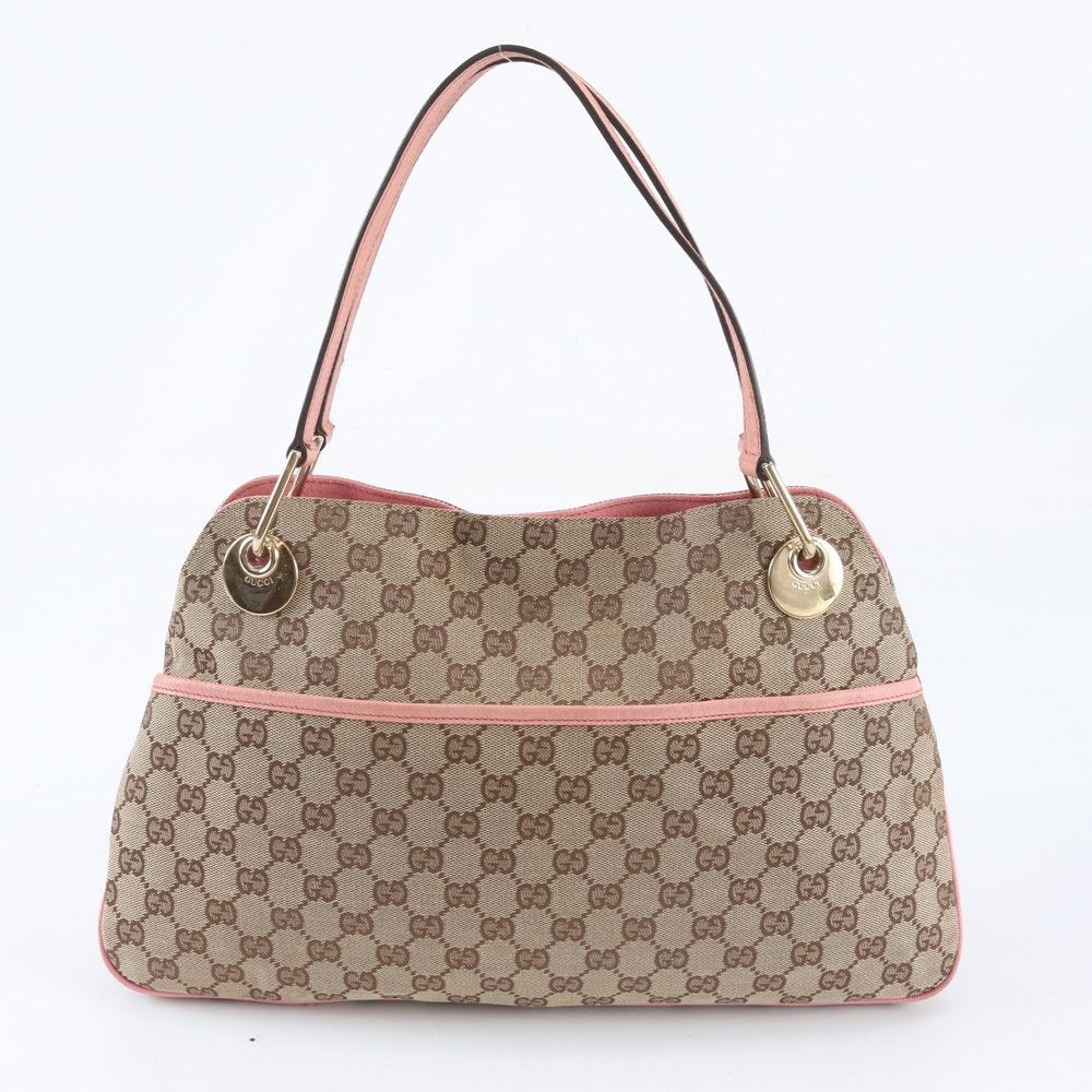 Gucci GG Canvas Leather Tote Shoulder Hand