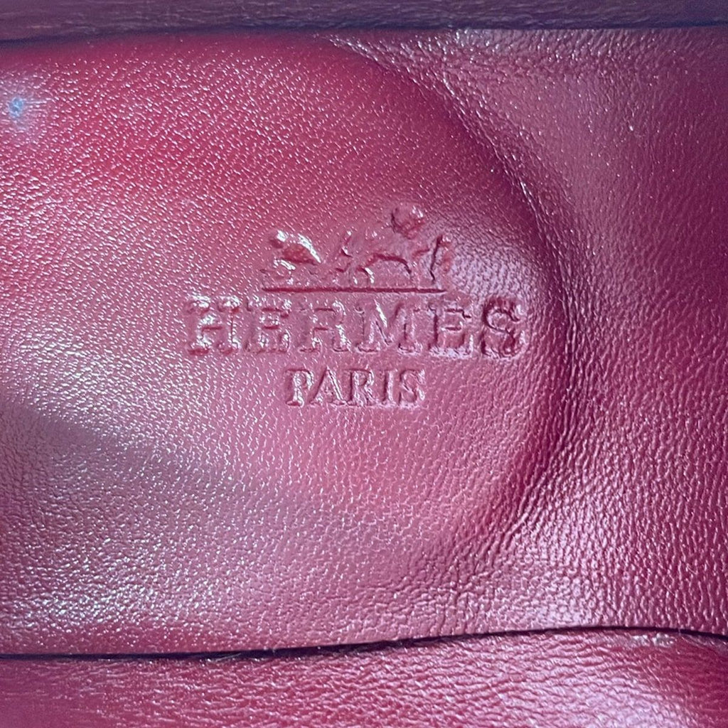 Hermes Loafers 34.5 Beige Silver Leather — view 5