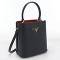 Prada Saffiano Leather Small Bag 2-Way Pannier Handbag Calf