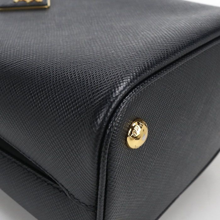 Prada Saffiano Leather Small Bag 2-Way Pannier Handbag Calf — view 7