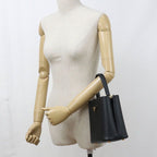 Prada Saffiano Leather Small Bag 2-Way Pannier Handbag Calf — view 8