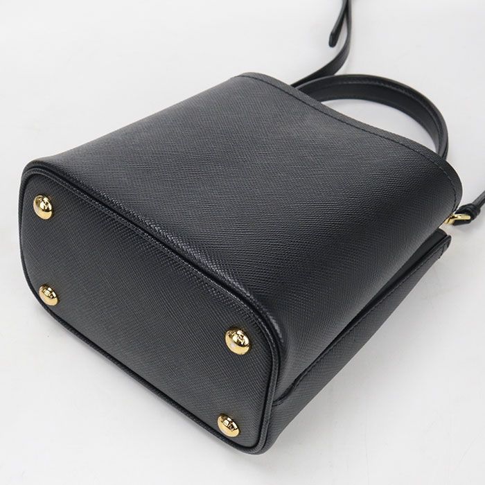 Prada Saffiano Leather Small Bag 2-Way Pannier Handbag Calf — view 2