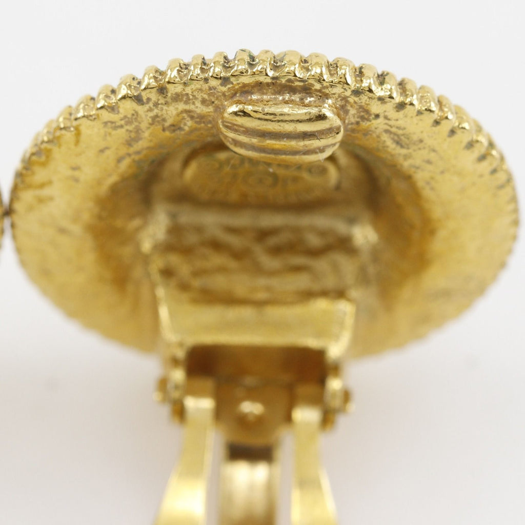 Chanel CC Logo Vintage Gold Plated Earrings — view 9