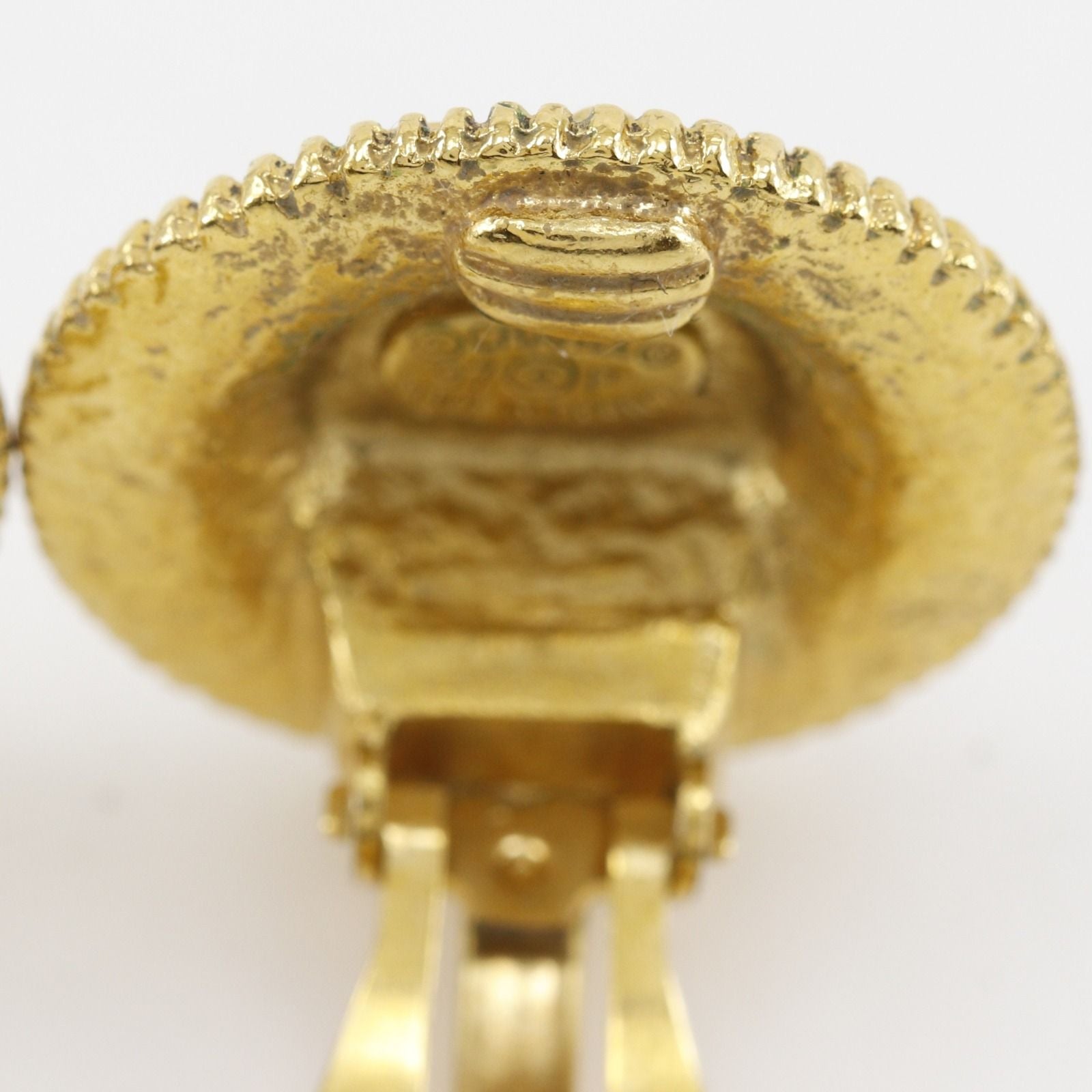 Chanel CC Logo Vintage Gold Plated Earrings — view 9