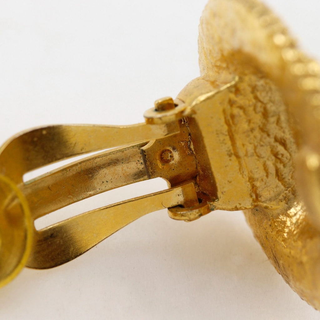 Chanel CC Logo Vintage Gold Plated Earrings — view 6