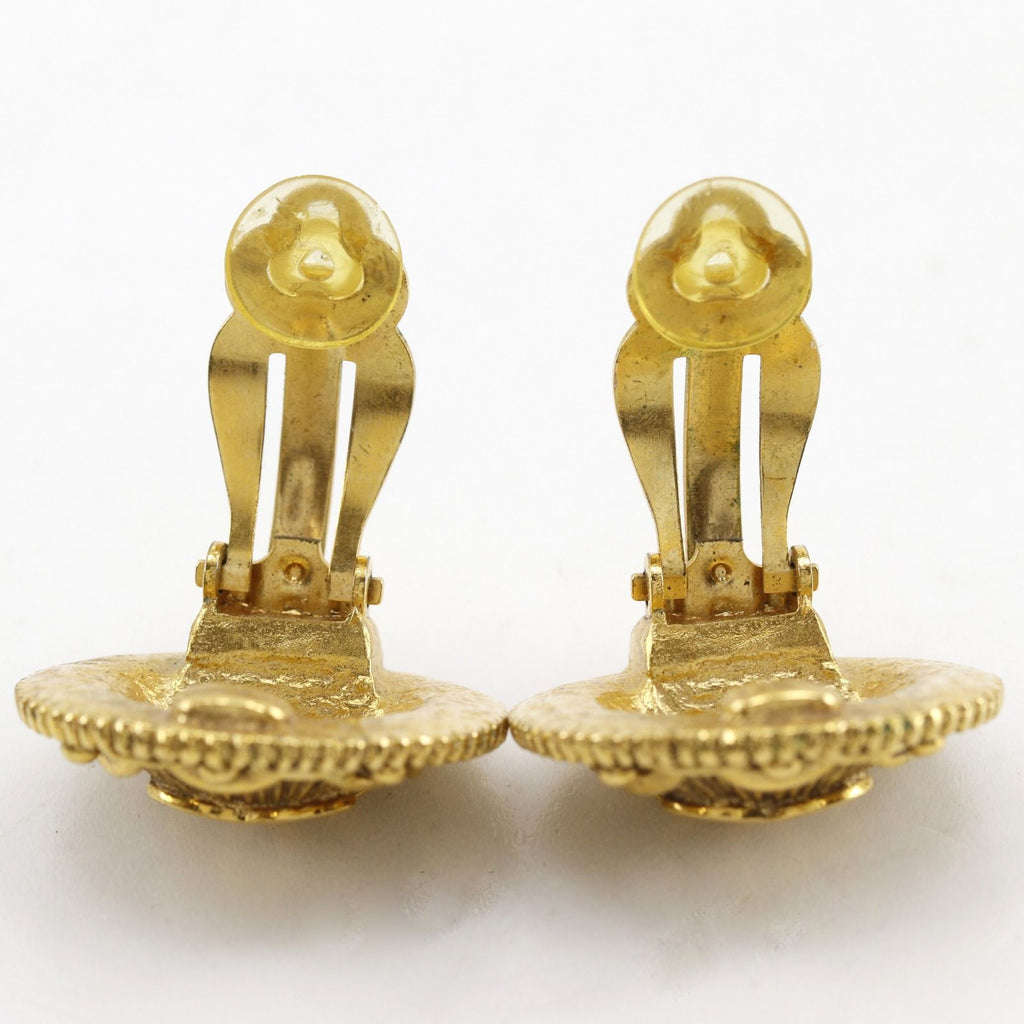 Chanel CC Logo Vintage Gold Plated Earrings — view 5