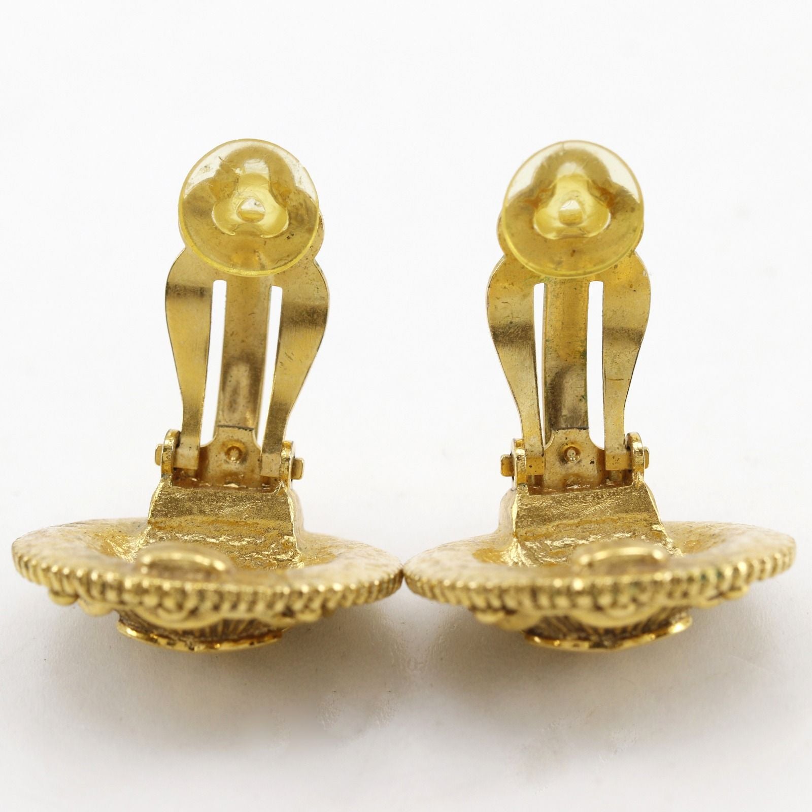 Chanel CC Logo Vintage Gold Plated Earrings — view 5