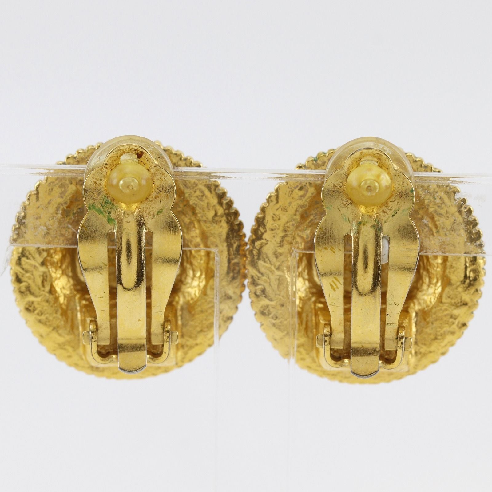 Chanel CC Logo Vintage Gold Plated Earrings — view 3
