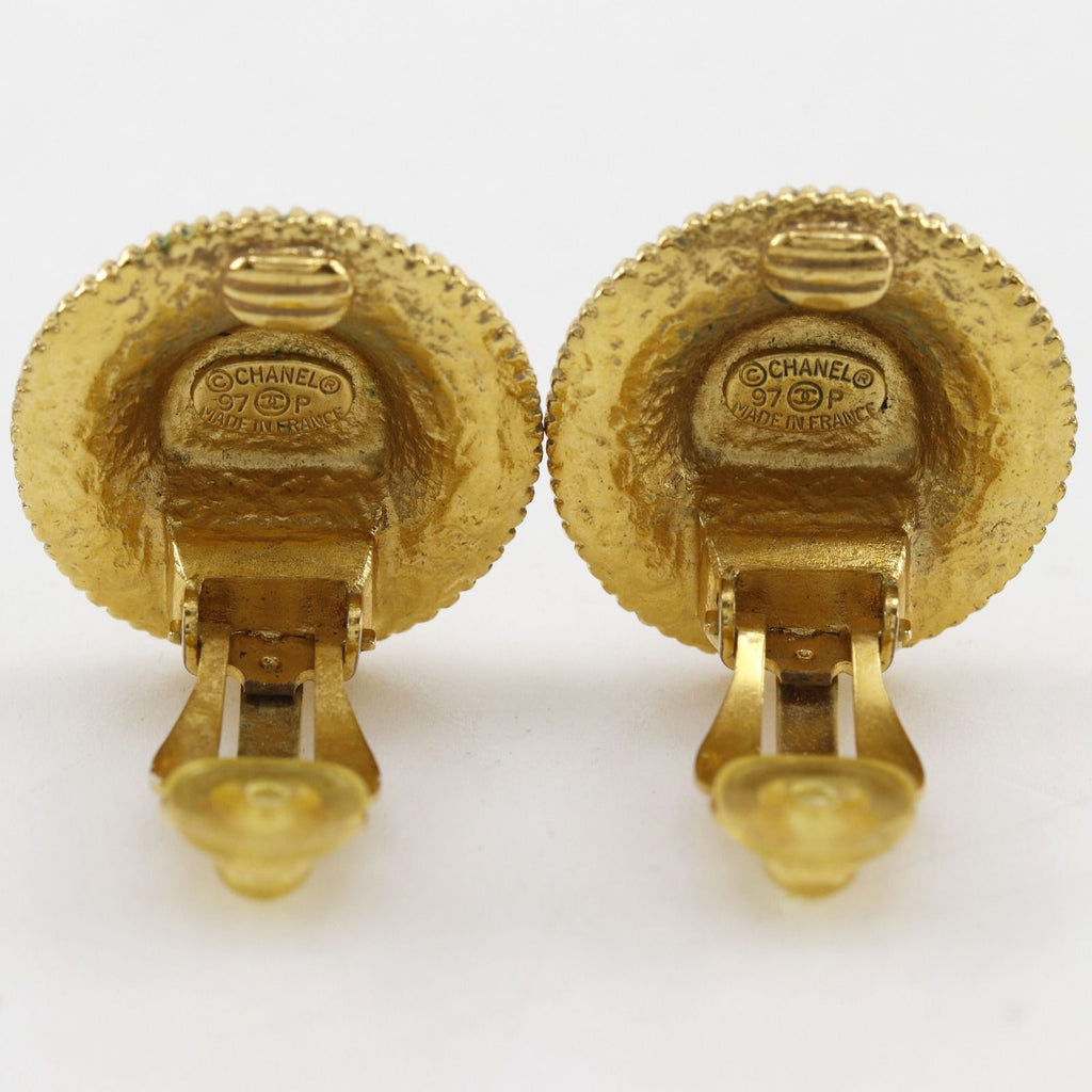 Chanel CC Logo Vintage Gold Plated Earrings — view 4