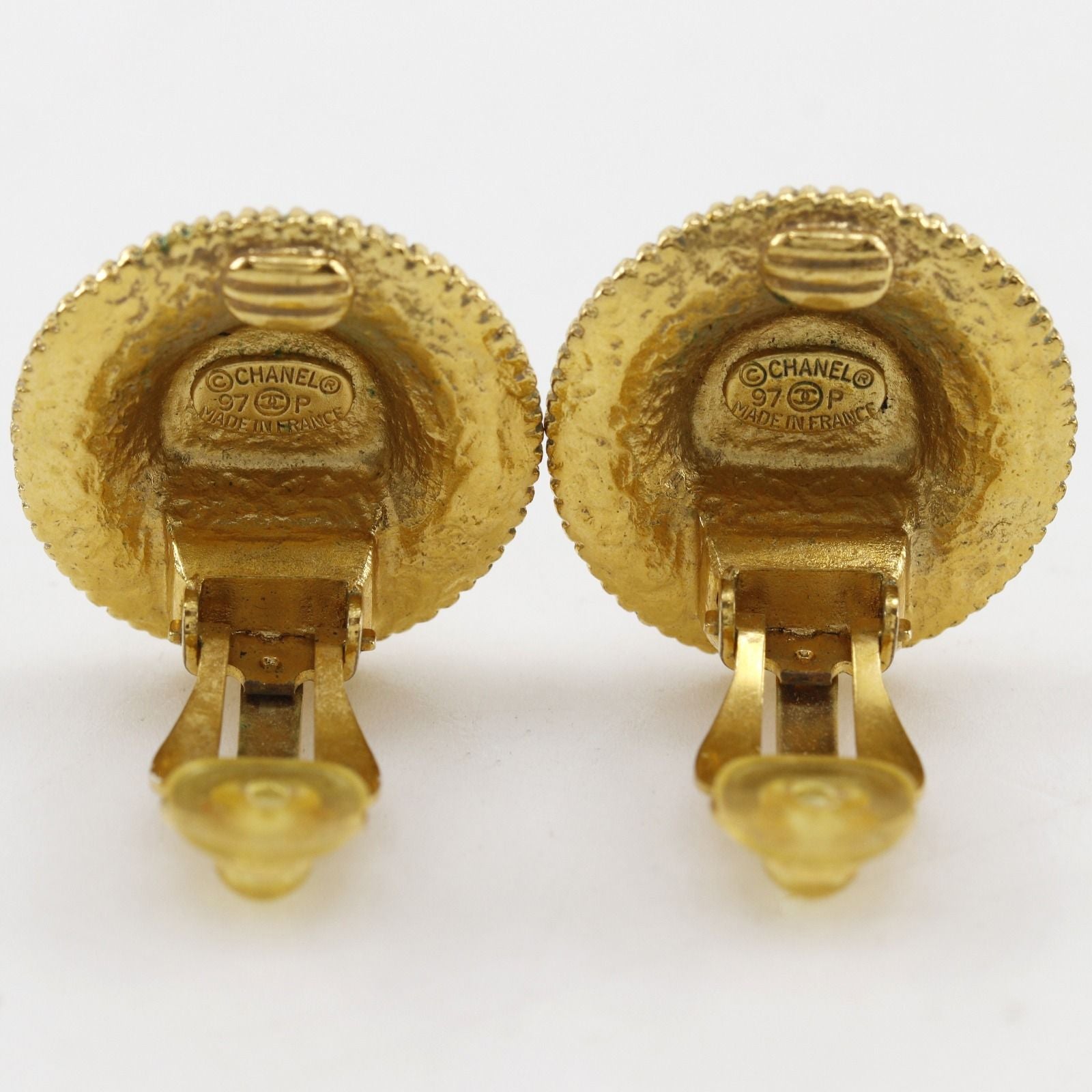 Chanel CC Logo Vintage Gold Plated Earrings — view 4