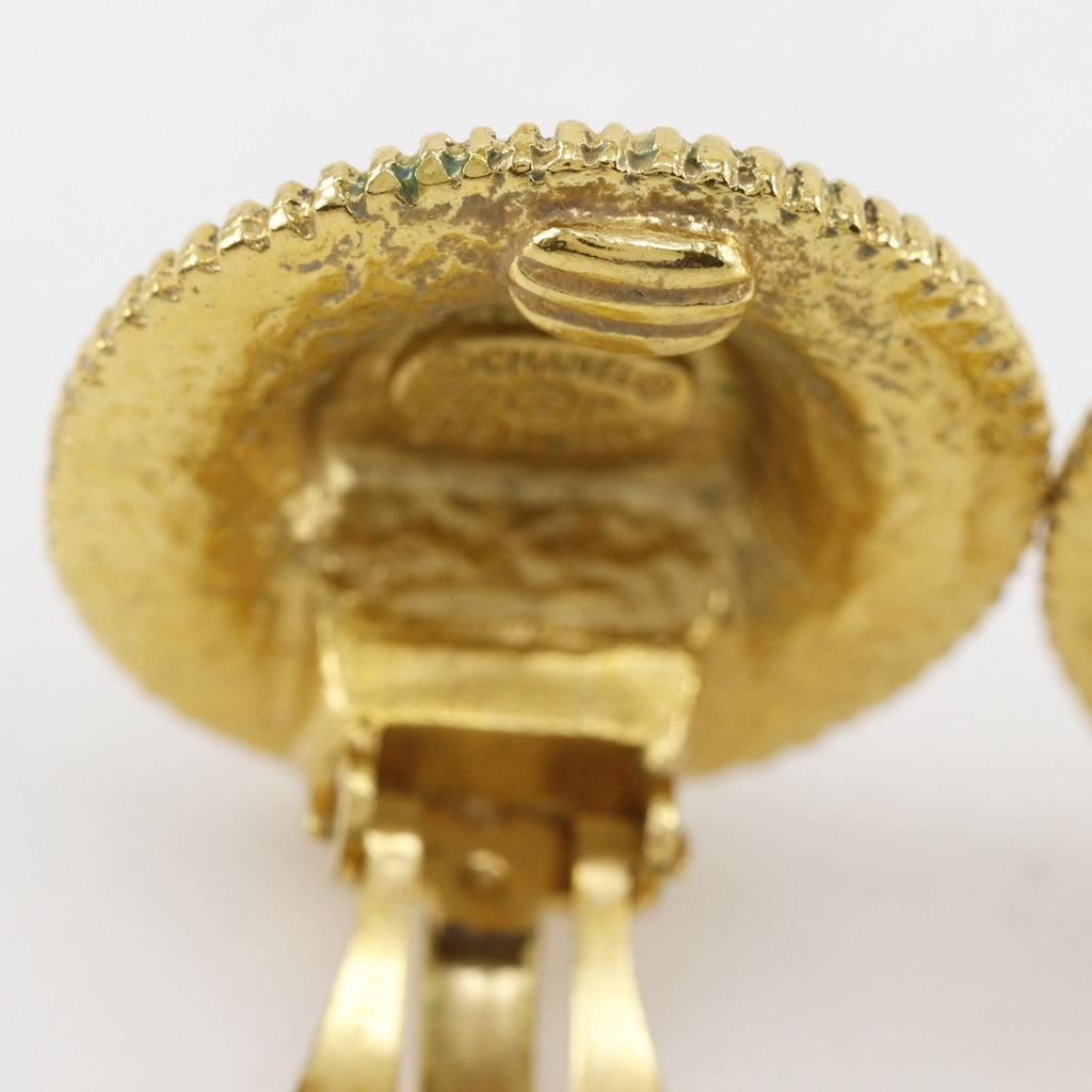 Chanel CC Logo Vintage Gold Plated Earrings — view 8