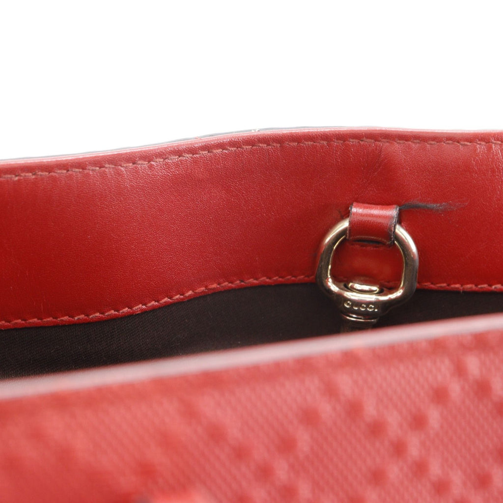 Gucci Diamante Leather Red Tote — view 7
