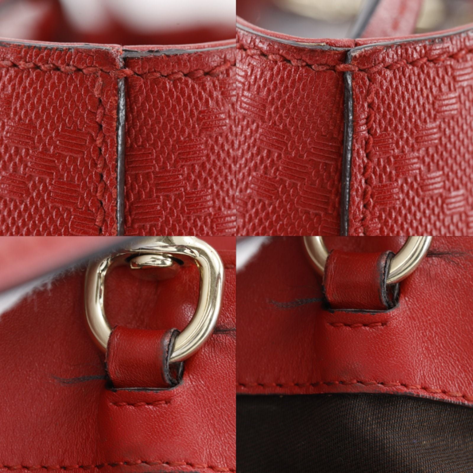Gucci Diamante Leather Red Tote — view 9