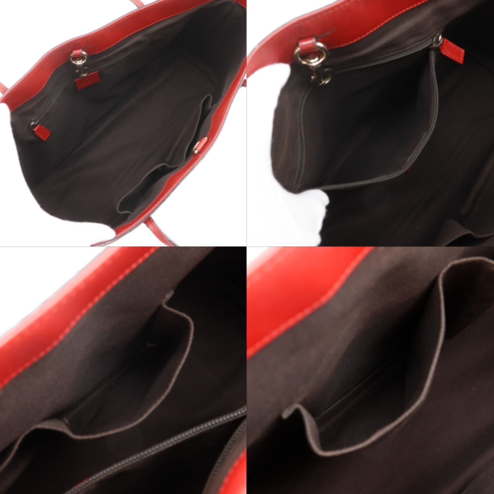 Gucci Diamante Leather Red Tote — view 6